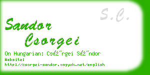 sandor csorgei business card